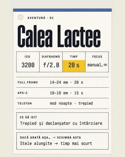 Aventură 01, Calea Lactee: cele patru cifre și trei coloane